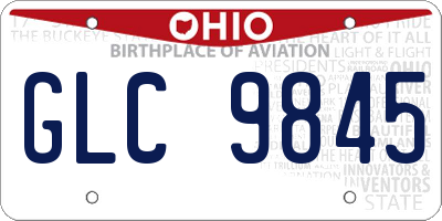 OH license plate GLC9845