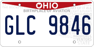OH license plate GLC9846