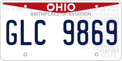 OH license plate GLC9869