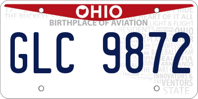 OH license plate GLC9872