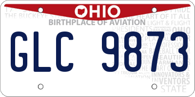 OH license plate GLC9873