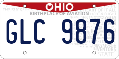 OH license plate GLC9876
