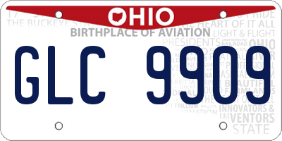 OH license plate GLC9909
