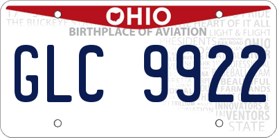 OH license plate GLC9922