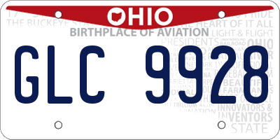 OH license plate GLC9928