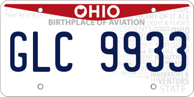 OH license plate GLC9933