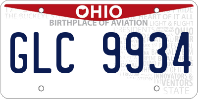 OH license plate GLC9934
