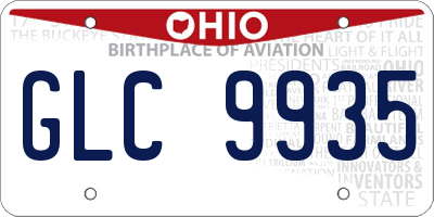 OH license plate GLC9935