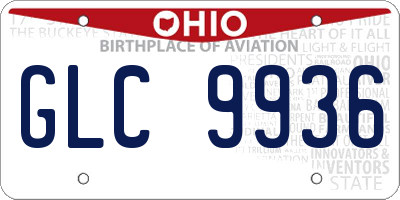 OH license plate GLC9936