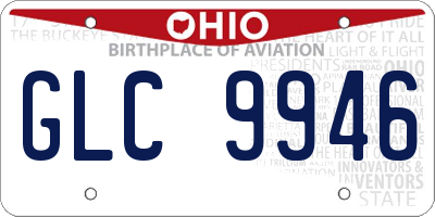OH license plate GLC9946