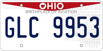 OH license plate GLC9953