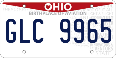 OH license plate GLC9965
