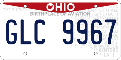 OH license plate GLC9967
