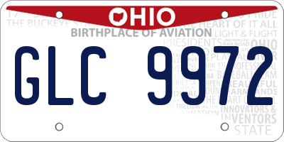 OH license plate GLC9972