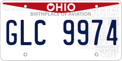 OH license plate GLC9974