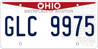 OH license plate GLC9975