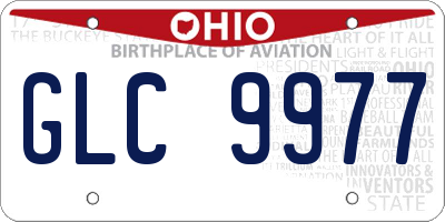 OH license plate GLC9977