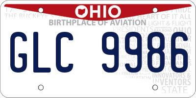 OH license plate GLC9986