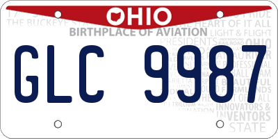 OH license plate GLC9987