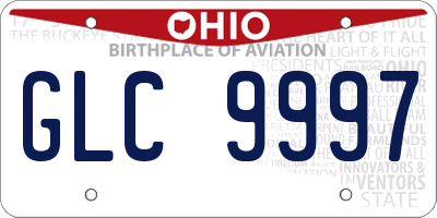 OH license plate GLC9997