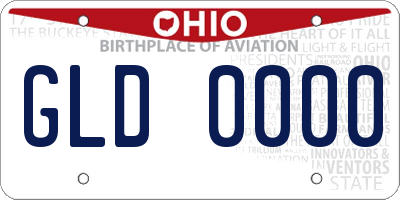 OH license plate GLD0000