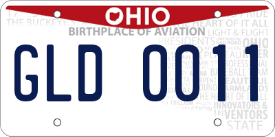 OH license plate GLD0011