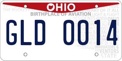 OH license plate GLD0014