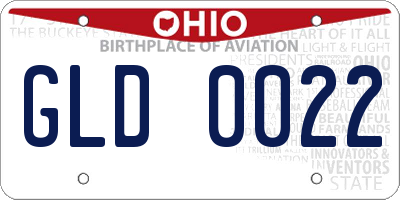 OH license plate GLD0022