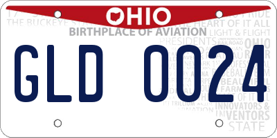 OH license plate GLD0024