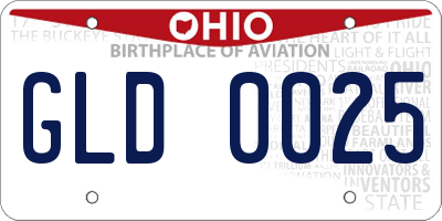 OH license plate GLD0025