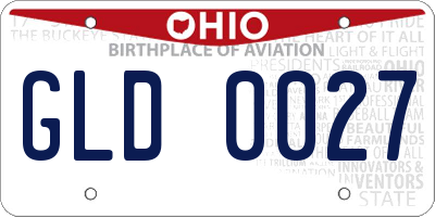 OH license plate GLD0027