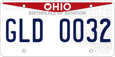 OH license plate GLD0032