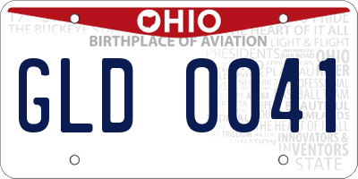 OH license plate GLD0041