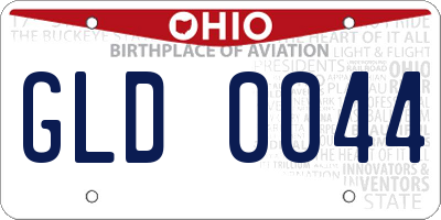 OH license plate GLD0044