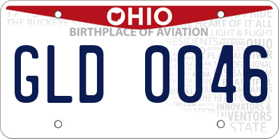 OH license plate GLD0046