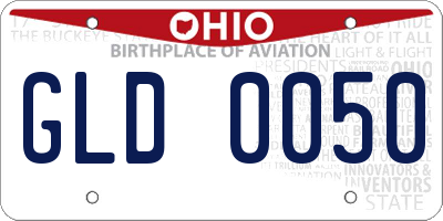 OH license plate GLD0050
