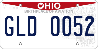 OH license plate GLD0052
