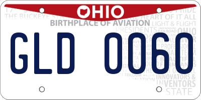 OH license plate GLD0060