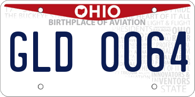 OH license plate GLD0064