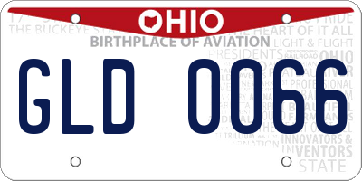OH license plate GLD0066