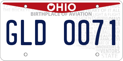 OH license plate GLD0071