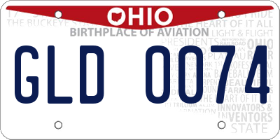 OH license plate GLD0074