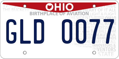OH license plate GLD0077