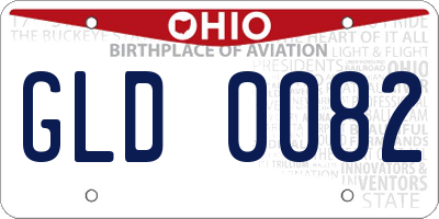 OH license plate GLD0082
