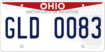 OH license plate GLD0083