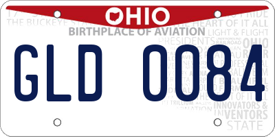 OH license plate GLD0084