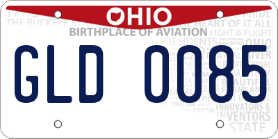 OH license plate GLD0085
