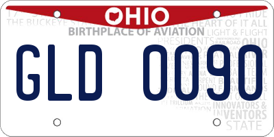 OH license plate GLD0090