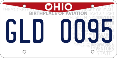 OH license plate GLD0095