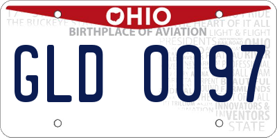 OH license plate GLD0097